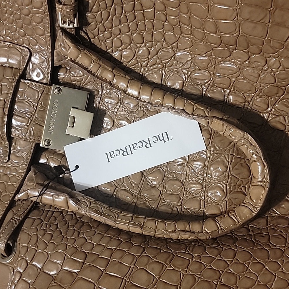 Jimmy Choo Embossed Crocodile Tote